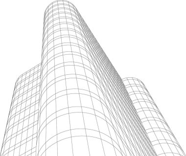 Mimari sanat konseptinde soyut çizgiler, minimum geometrik şekiller.