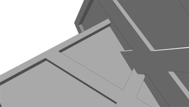 Mimari sanat konseptinde soyut çizgiler, minimum geometrik şekiller. 