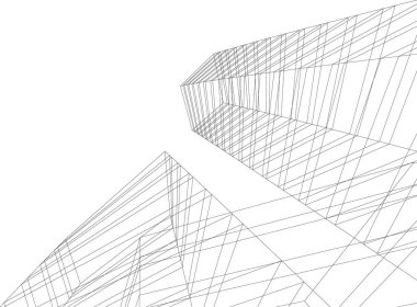 Mimari sanat konseptinde soyut çizgiler, minimum geometrik şekiller. 