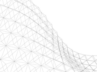 Mimari sanat konseptinde soyut çizgiler, minimum geometrik şekiller. 