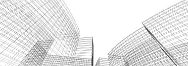 Mimari sanat konseptinde soyut çizgiler, minimum geometrik şekiller. 