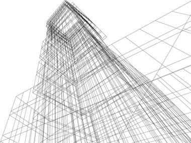 Mimari sanat konseptinde soyut çizgiler, minimum geometrik şekiller. 