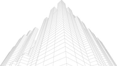 Mimari sanat konseptinde soyut çizgiler, minimum geometrik şekiller. 