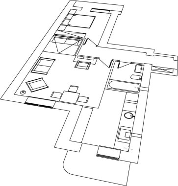 Mimari sanat konseptinde soyut çizgiler, minimum geometrik şekiller. 