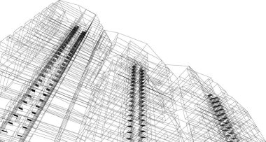 Mimari sanat konseptinde soyut çizgiler, minimum geometrik şekiller.