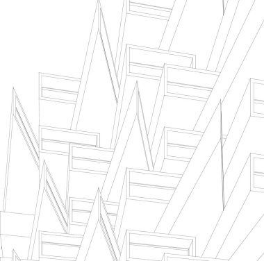 Mimari sanat konseptinde soyut çizgiler, minimum geometrik şekiller. 