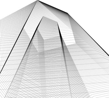 Mimari sanat konseptinde soyut çizgiler, minimum geometrik şekiller. 