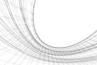 Mimari sanat konseptinde soyut çizgiler, minimum geometrik şekiller. 
