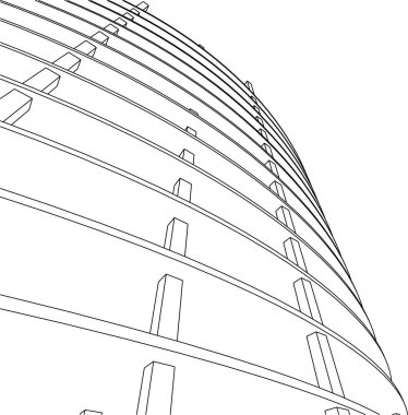 Mimari sanat konseptinde soyut çizgiler, minimum geometrik şekiller. 