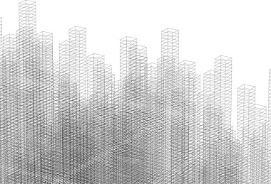 Mimari sanat konseptinde soyut çizgiler, minimum geometrik şekiller.