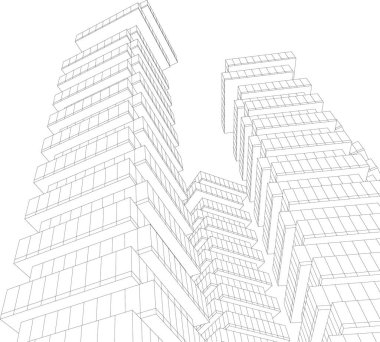 Mimari sanat konseptinde soyut çizgiler, minimum geometrik şekiller. 