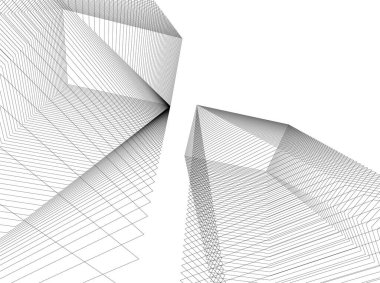 Mimari sanat konseptinde soyut çizgiler, minimum geometrik şekiller. 