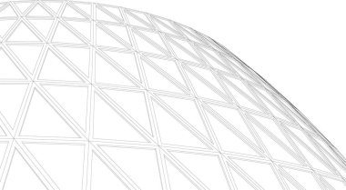 Mimari sanat konseptinde soyut çizgiler, minimum geometrik şekiller. 