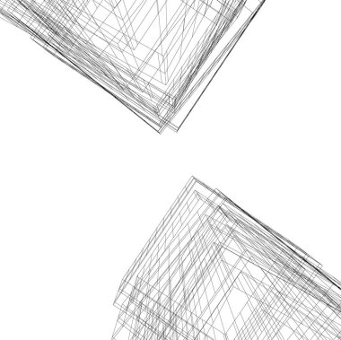 Mimari sanat konseptinde soyut çizgiler, minimum geometrik şekiller.