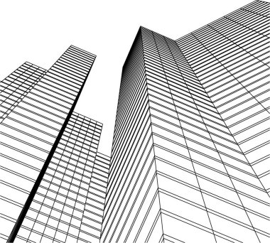 Mimari sanat konseptinde soyut çizgiler, minimum geometrik şekiller. 