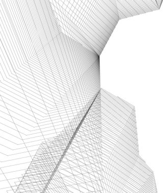 Mimari sanat konseptinde soyut çizgiler, minimum geometrik şekiller. 