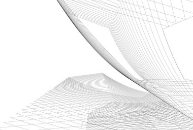 Mimari sanat konseptinde soyut çizgiler, minimum geometrik şekiller. 