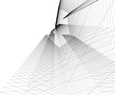 Mimari sanat konseptinde soyut çizgiler, minimum geometrik şekiller. 