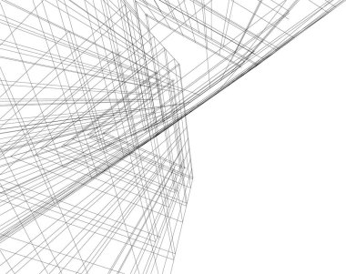 Mimari sanat konseptinde soyut çizgiler, minimum geometrik şekiller. 