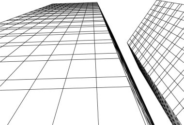 Mimari sanat konseptinde soyut çizgiler, minimum geometrik şekiller. 