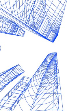 Mimari sanat konseptinde soyut çizgiler, minimum geometrik şekiller. 