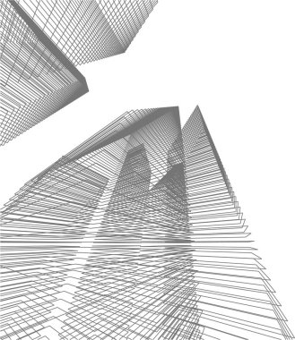 Mimari sanat konseptinde soyut çizgiler, minimum geometrik şekiller. 