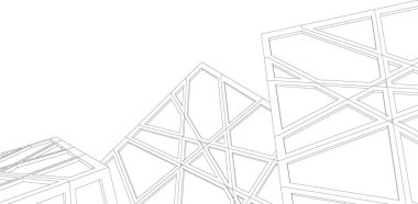 Mimari sanat konseptinde soyut çizgiler, minimum geometrik şekiller. 