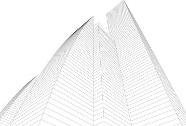 Mimari sanat konseptinde soyut çizgiler, minimum geometrik şekiller. 