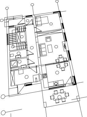Mimari sanat konseptinde soyut çizgiler, minimum geometrik şekiller. 