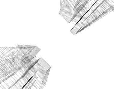 Mimari sanat konseptinde soyut çizgiler, minimum geometrik şekiller. 