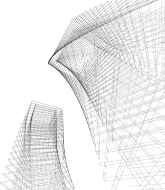 Mimari sanat konseptinde soyut çizgiler, minimum geometrik şekiller.