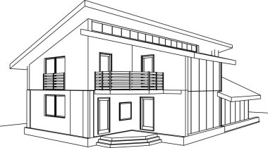 Mimari sanat konseptinde soyut çizgiler, minimum geometrik şekiller. 