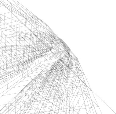 Mimari sanat konseptinde soyut çizgiler, minimum geometrik şekiller. 