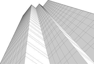 Mimari sanat konseptinde soyut çizgiler, minimum geometrik şekiller. 