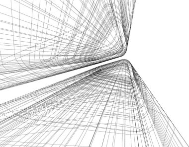 Mimari sanat konseptinde soyut çizgiler, minimum geometrik şekiller.
