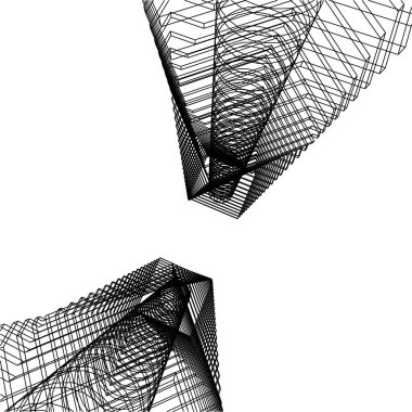 Mimari sanat konseptinde soyut çizgiler, minimum geometrik şekiller. 