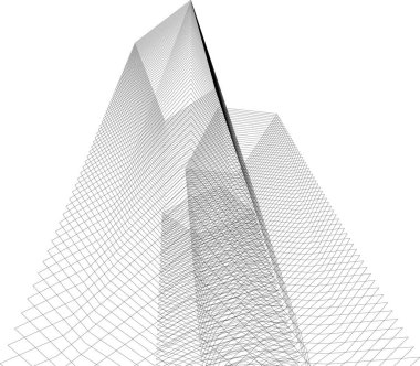 Mimari sanat konseptinde soyut çizgiler, minimum geometrik şekiller. 