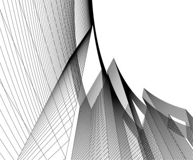 Mimari sanat konseptinde soyut çizgiler, minimum geometrik şekiller.