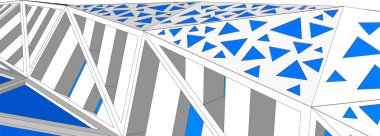 Mimari sanat konseptinde soyut çizgiler, minimum geometrik şekiller. 