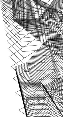Mimari sanat konseptinde soyut çizgiler, minimum geometrik şekiller. 