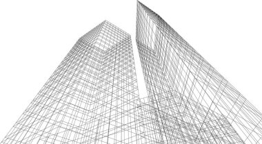 Mimari sanat konseptinde soyut çizgiler, minimum geometrik şekiller.