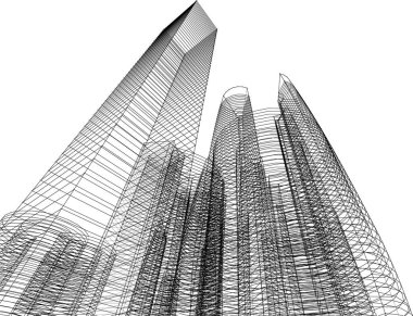 Mimari sanat konseptinde soyut çizgiler, minimum geometrik şekiller.