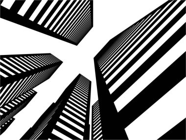 Mimari sanat konseptinde soyut çizgiler, minimum geometrik şekiller.