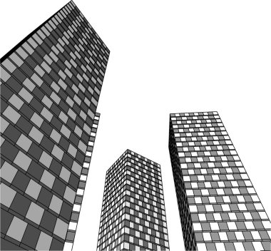 Mimari sanat konseptinde soyut çizgiler, minimum geometrik şekiller.