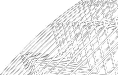 Mimari sanat konseptinde soyut çizgiler, minimum geometrik şekiller.