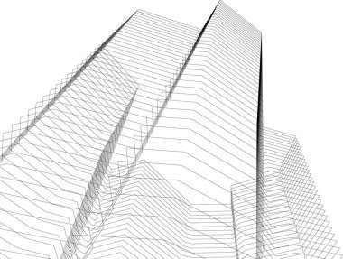 Mimari sanat konseptinde soyut çizgiler, minimum geometrik şekiller. 