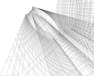 Mimari sanat konseptinde soyut çizgiler, minimum geometrik şekiller.