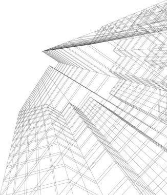 Mimari sanat konseptinde soyut çizgiler, minimum geometrik şekiller.