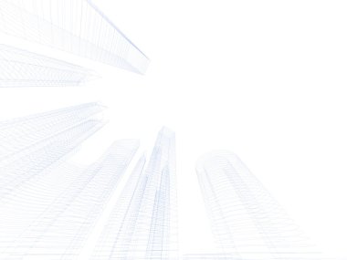 Mimari sanat konseptinde soyut çizgiler, minimum geometrik şekiller.