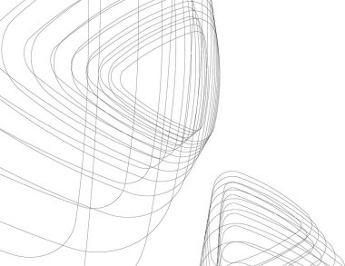 Arkaplanda mimari bina 3d illüstrasyon